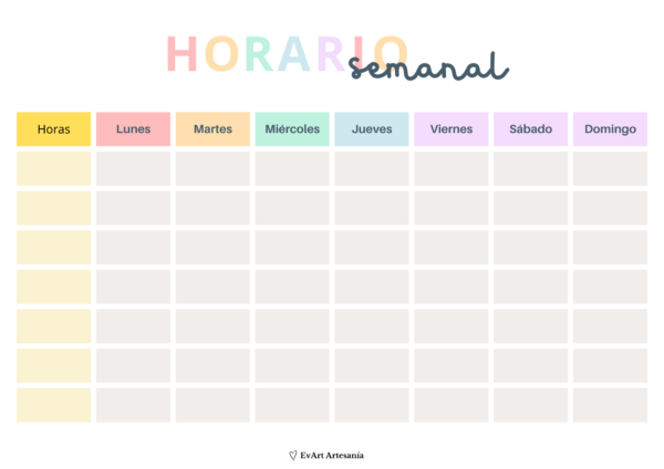 Horario semanal con imán