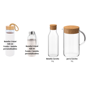 botellas y jarras personalizables con vinilo