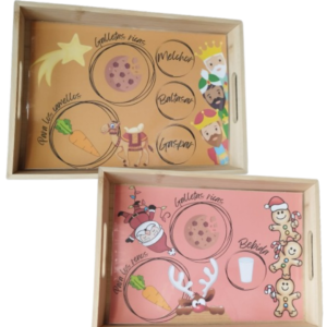 Bandeja Reversible Papá Noel y Reyes Magos de Madera
